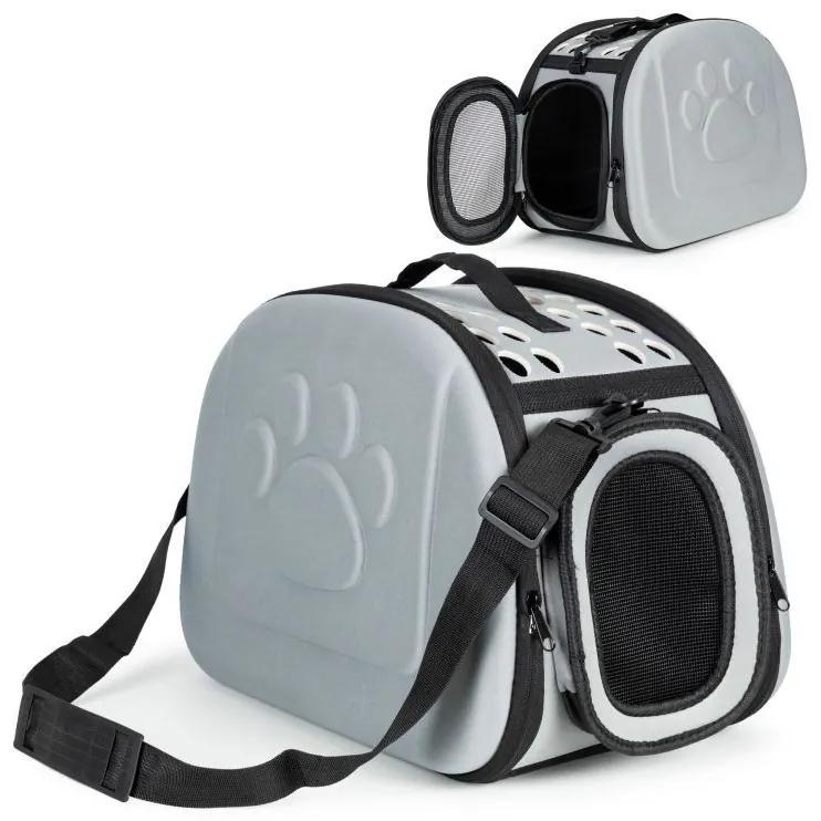 Prepravná taška pre psov a mačky - sivá