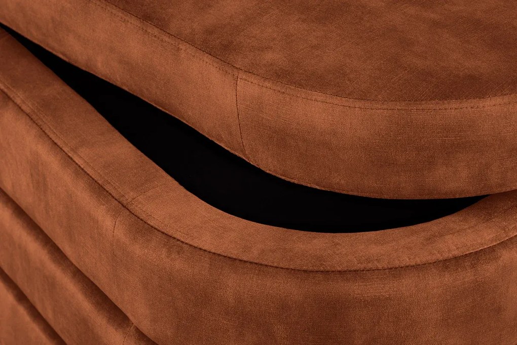 Dizajnová lavica s úložným priestorom RUST VELVET 115 cm – elegantný úložný box