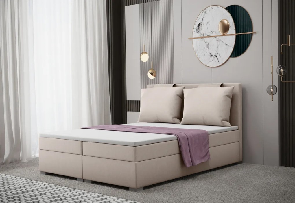 Čalúnená posteľ boxspring DINAMO + topper, 120x200, soro 23