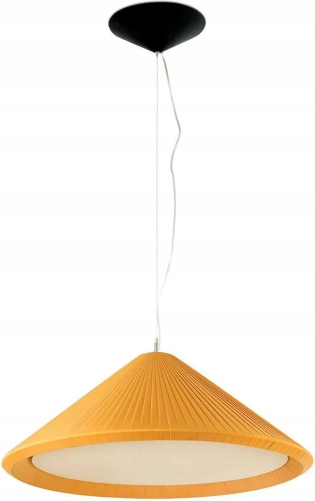 Faro Saigon In 700 závesné svietidlo, žltá, textilné tienidlo, E27, 70 cm