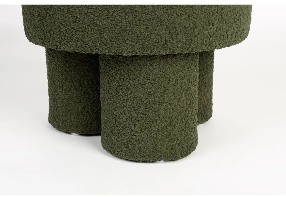 Zelený taburet z textílie buklé Marcos – White Label