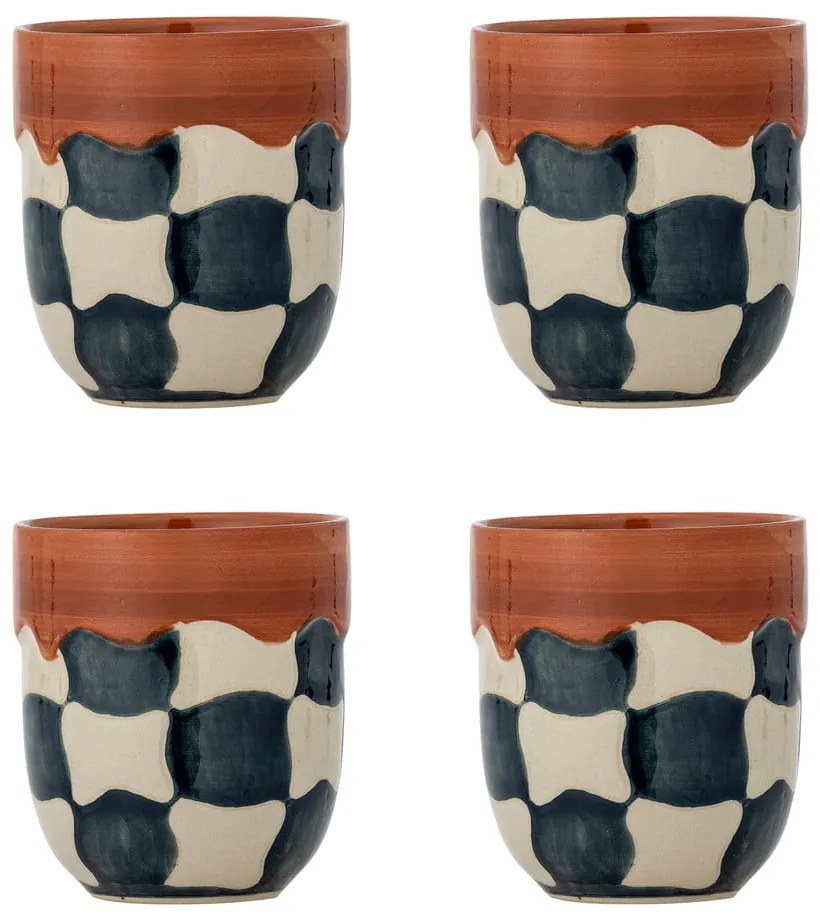 Šálky v súprave 4 ks z kameniny 375 ml Check – Bloomingville