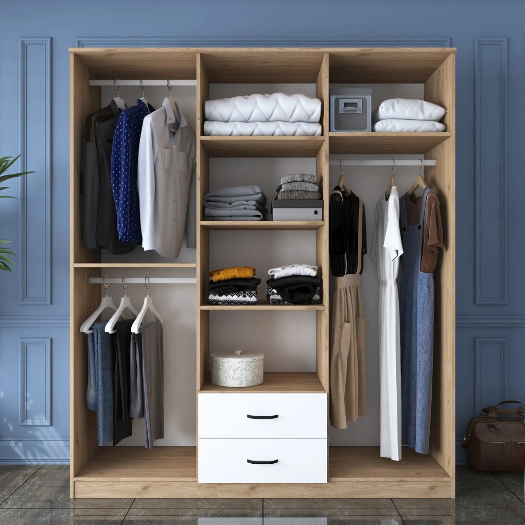 Šatníková skriňa BA 113 180 cm orech/biela