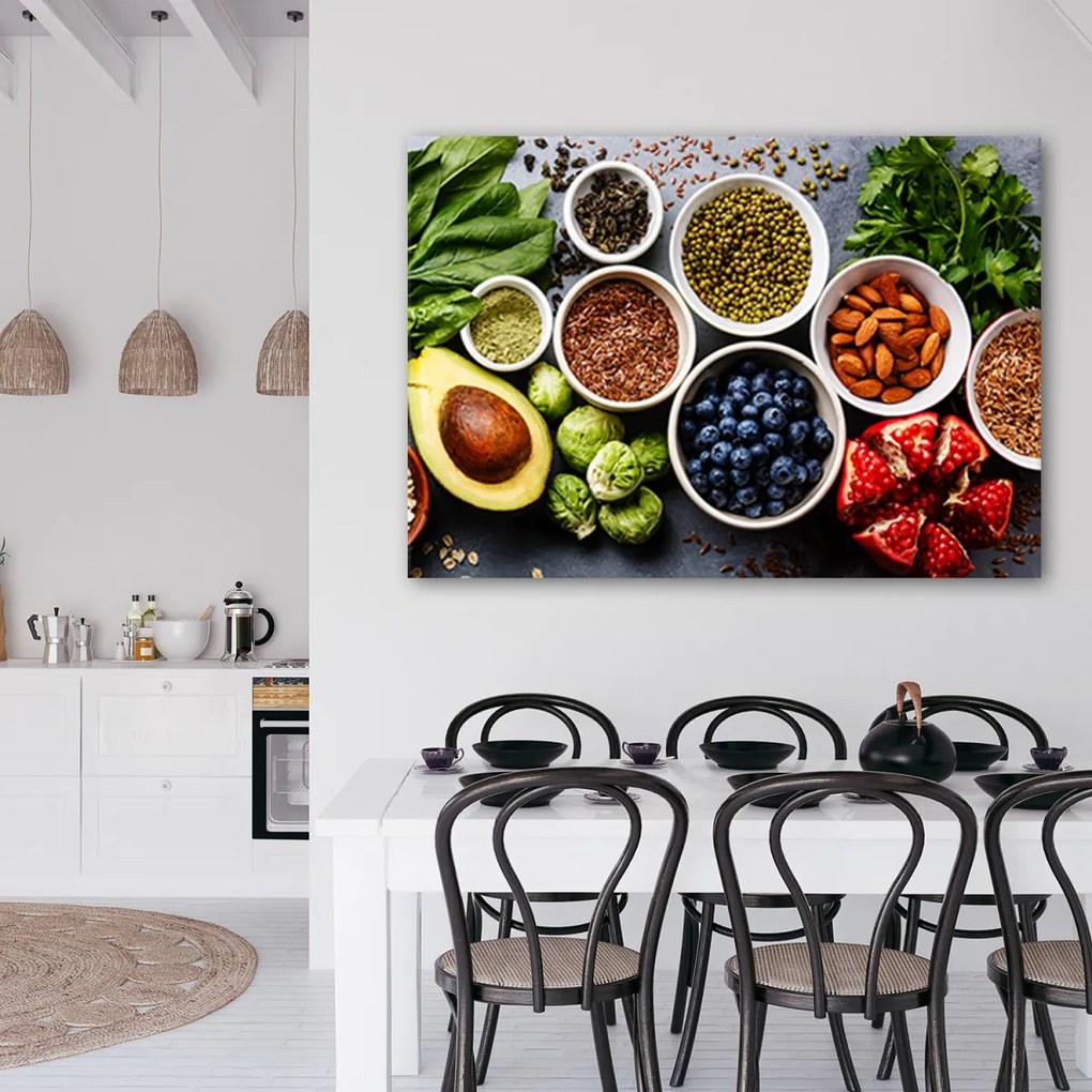 Obraz na plátně, Čerstvá zelenina a ovoce - 120x80 cm