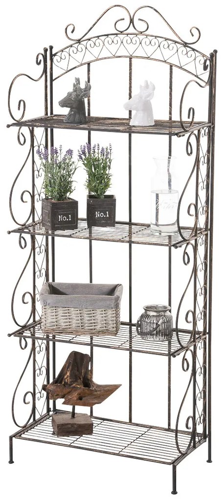 Kovová polica regál Anja - Bronzová