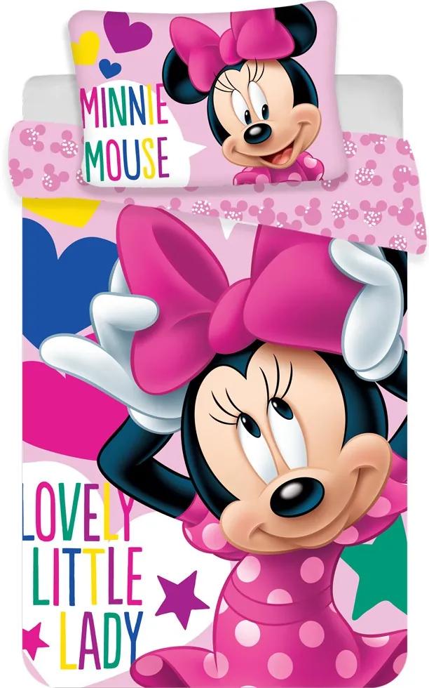 Obliečky do postieľky Minnie Mouse baby 100x135 40x60 cm 100% Bavlna Jerry Fabrics