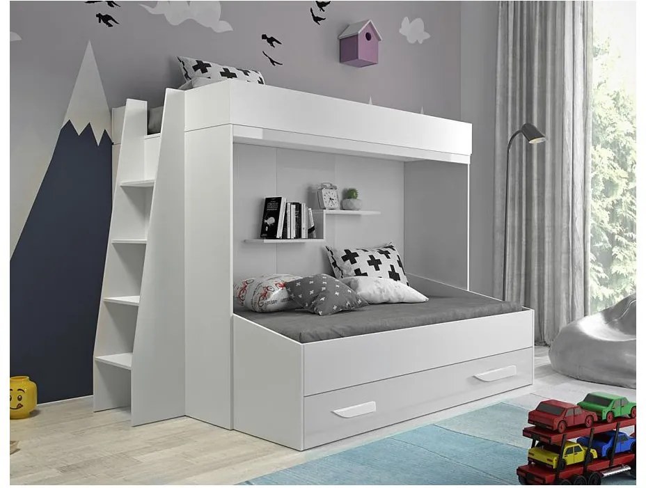 SB Multifunkčná poschodová posteľ Party 17 - viac farieb Farba: Biela