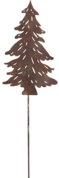 Kovová dekorácia Strom zápich, medená, 2 ks, 15 x 1 x 50 cm