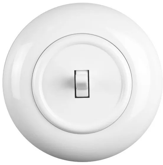 Elhard Vypínač Retro Klasik jednopólový č.1, biely - kompletný KL5201W