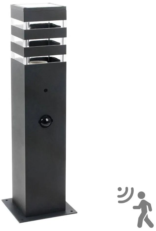 Vonkajšia lampa so senzorom TEKSAS 1xE27/12W/230V IP44 44 cm antracit