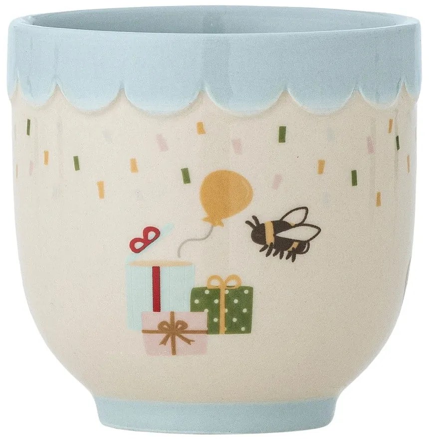 Modrý/krémový detský hrnček z kameniny 150 ml Celebrate – Bloomingville Mini