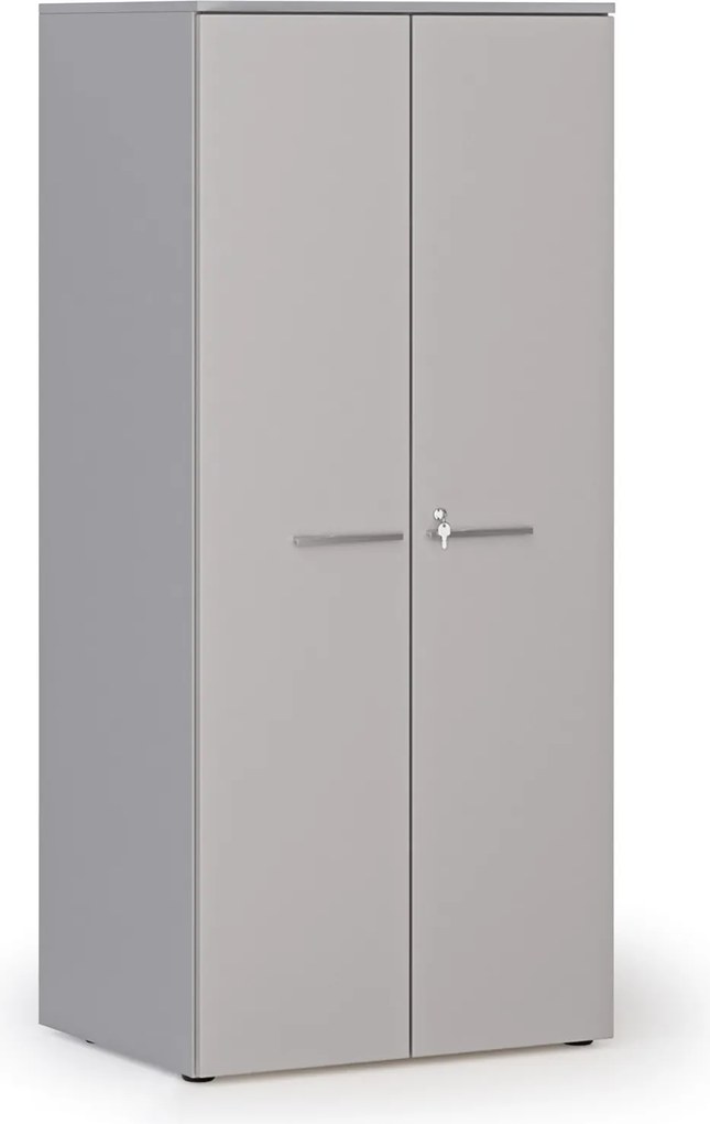 Kancelárska policová skriňa PRIMO GRAY s dverami, 1781 x 800 x 600 mm, sivá