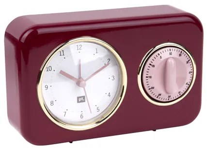 Kuchynské hodiny s časovačom Present Time Nostalgia, PT2970RD, 17cm