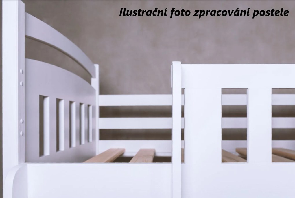 Detská vyvýšená posteľ z masívu borovice MARIANA - 200x90 cm - prírodná