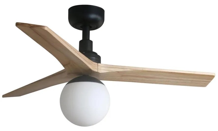 FARO Barcelona FARO 34284-11L - Stropný ventilátor KLIM S 1xE27/15W/230V borovica/čierna + DO FA34284-11L