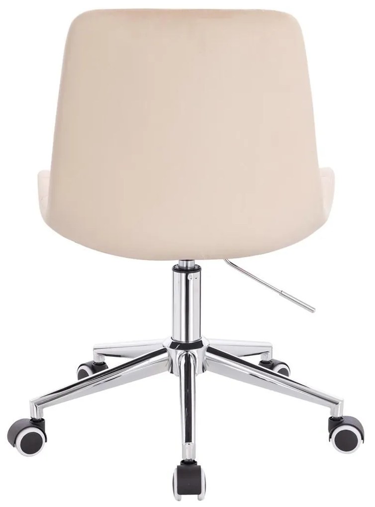 LuxuryForm DESIGN Stolička PARIS VELUR na striebornej podstave s kolieskami - krémová