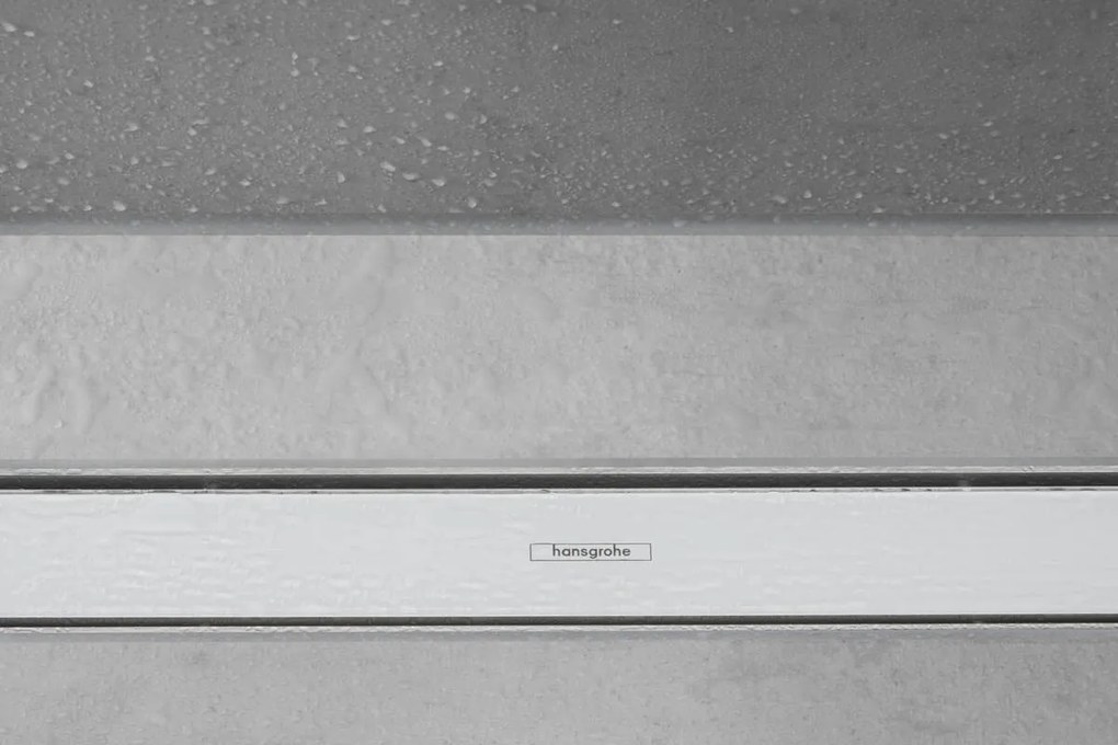 Hansgrohe RainDrain Match, sprchový žľab s roštom z nehrdzavejúcej ocele 800, s výškovo nastaviteľným rámom, matná biela, HAN-56038700