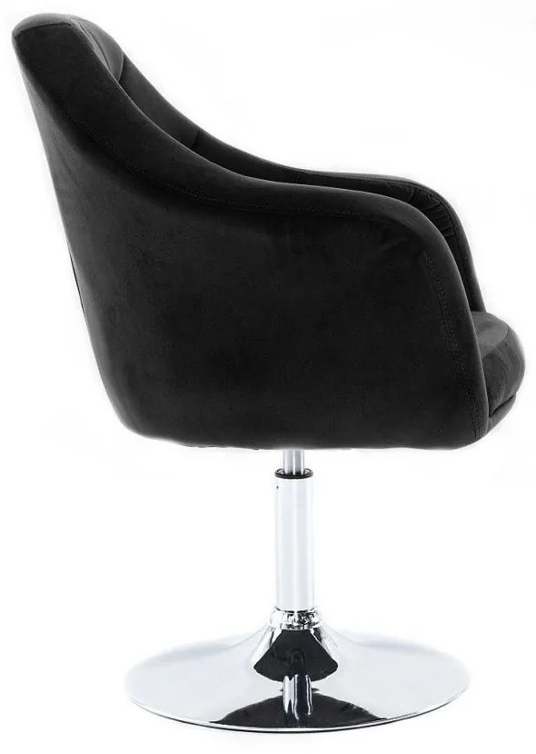 LuxuryForm DESIGN Kreslo ANDORA VELUR na striebornom tanieri - čierne
