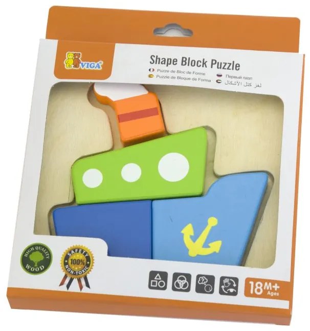 Viga Drevené puzzle pre deti - loď