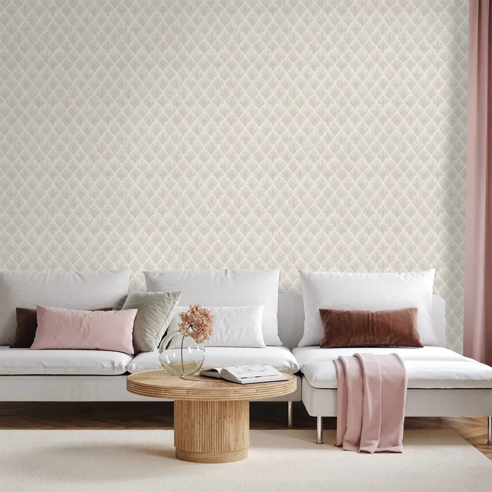 Samolepiaca tapeta svetlé béžové geometrické vzory