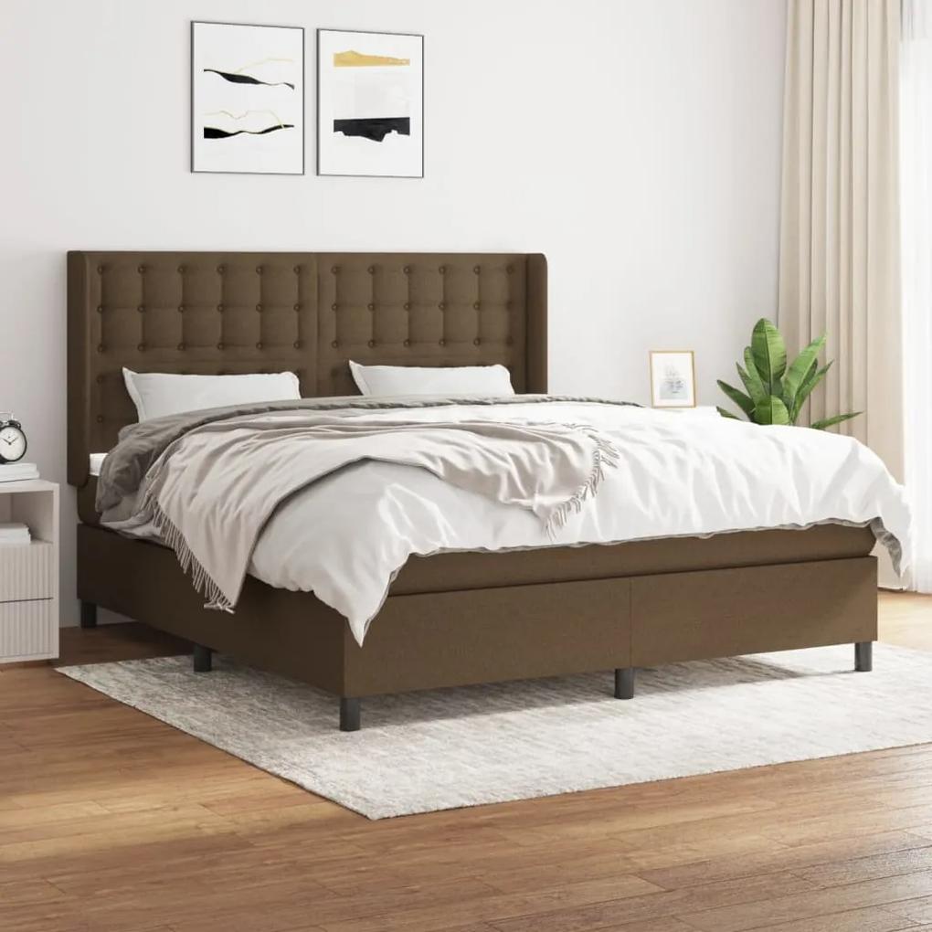 Boxspring posteľ s matracom tmavohnedá 180x200 cm látka 3131772