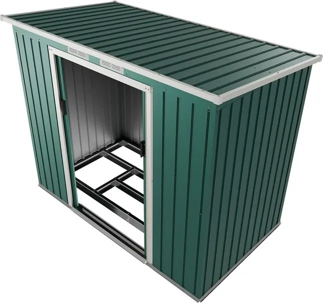 Záhradný domček na náradie, 213 x 130 x 173 cm, tmavozelený
