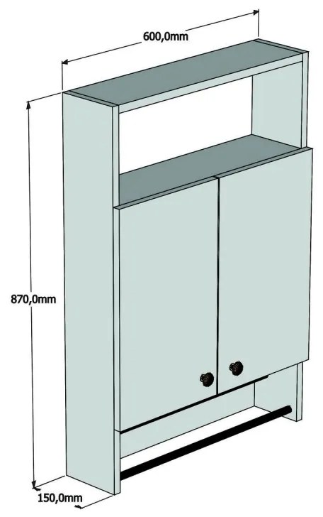 Závesná kúpeľňová skrinka s vešiakom na uteráky Banyo biela