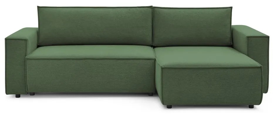 Zelená variabilná rozkladacia rohová pohovka Nihad – Bobochic Paris