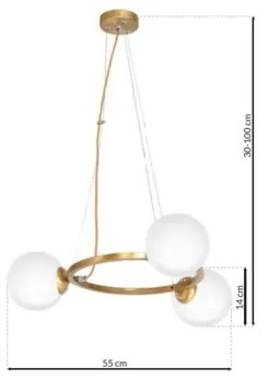 Luster na lanku VIENNA 3xE14/40W/230V zlatá