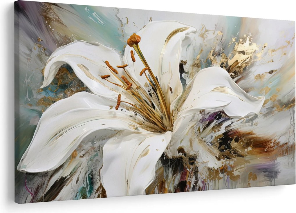Obraz - Abstrakcia s ľaliou (90x60 cm)