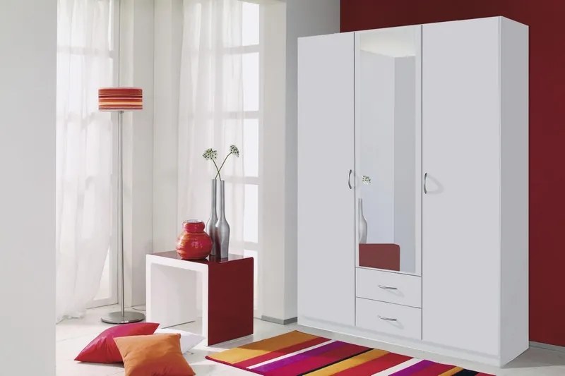 Šatníková skriňa Case, 136 cm, biela