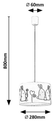 Rabalux 72166 - Detský luster na lanku FLAPPY 1xE27/40W/230V