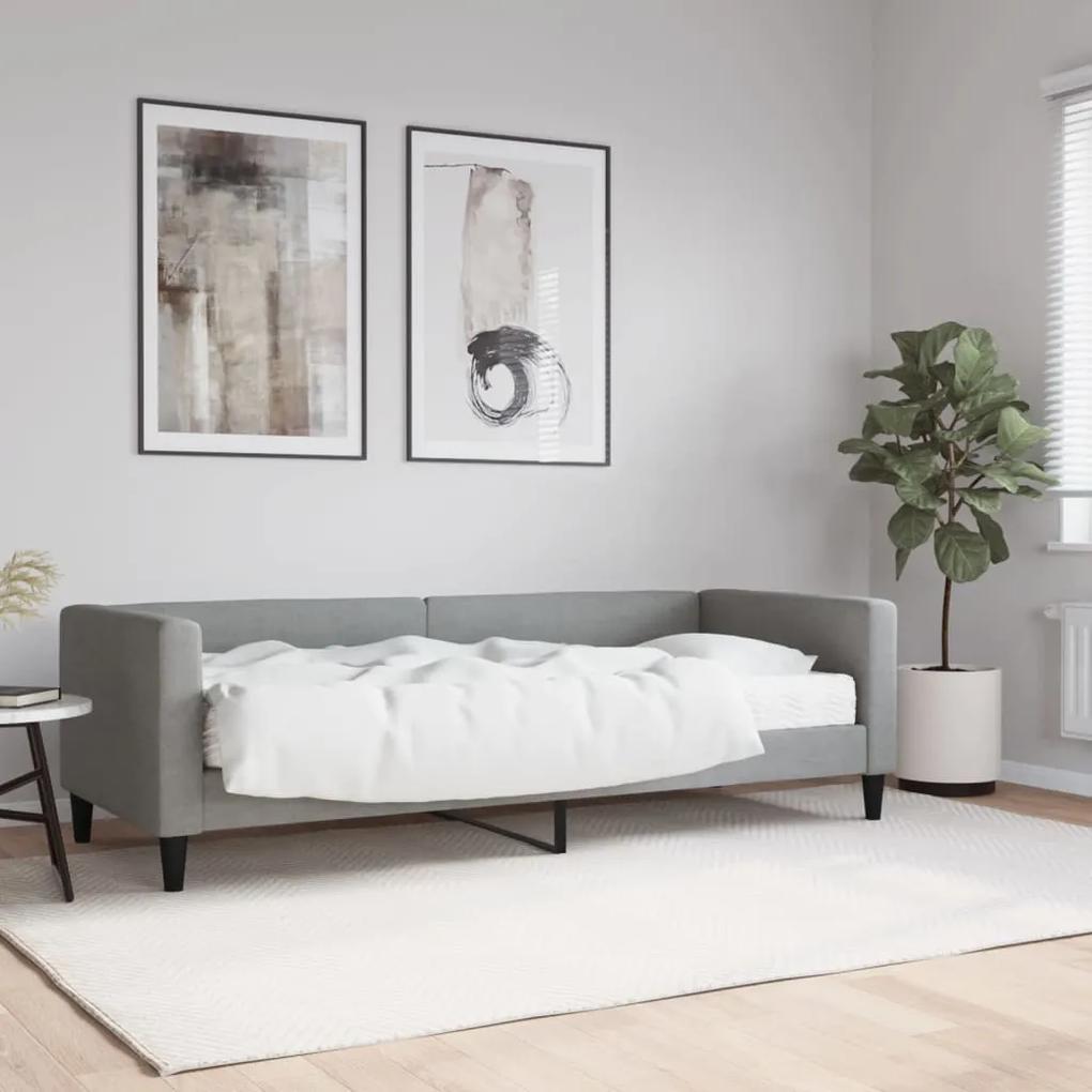 Denná posteľ s matracom bledosivá 80x200 cm látka 3196555
