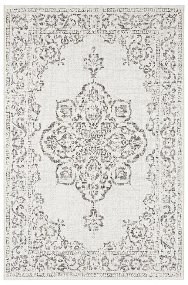 Sivo-krémový vonkajší koberec NORTHRUGS Tilos, 200 x 290 cm