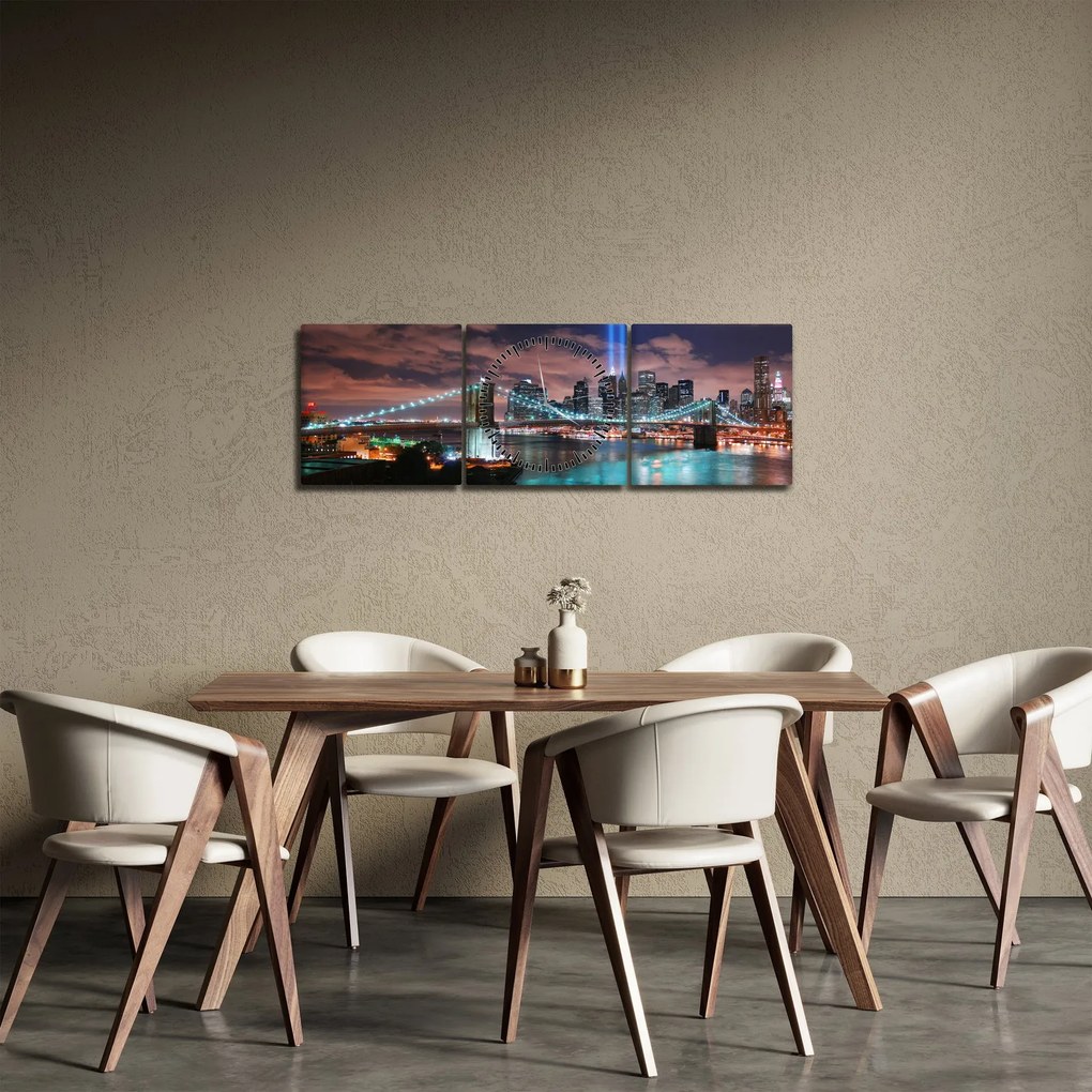 Obrázok - New York, Manhattan (s hodinami) (90x30 cm)