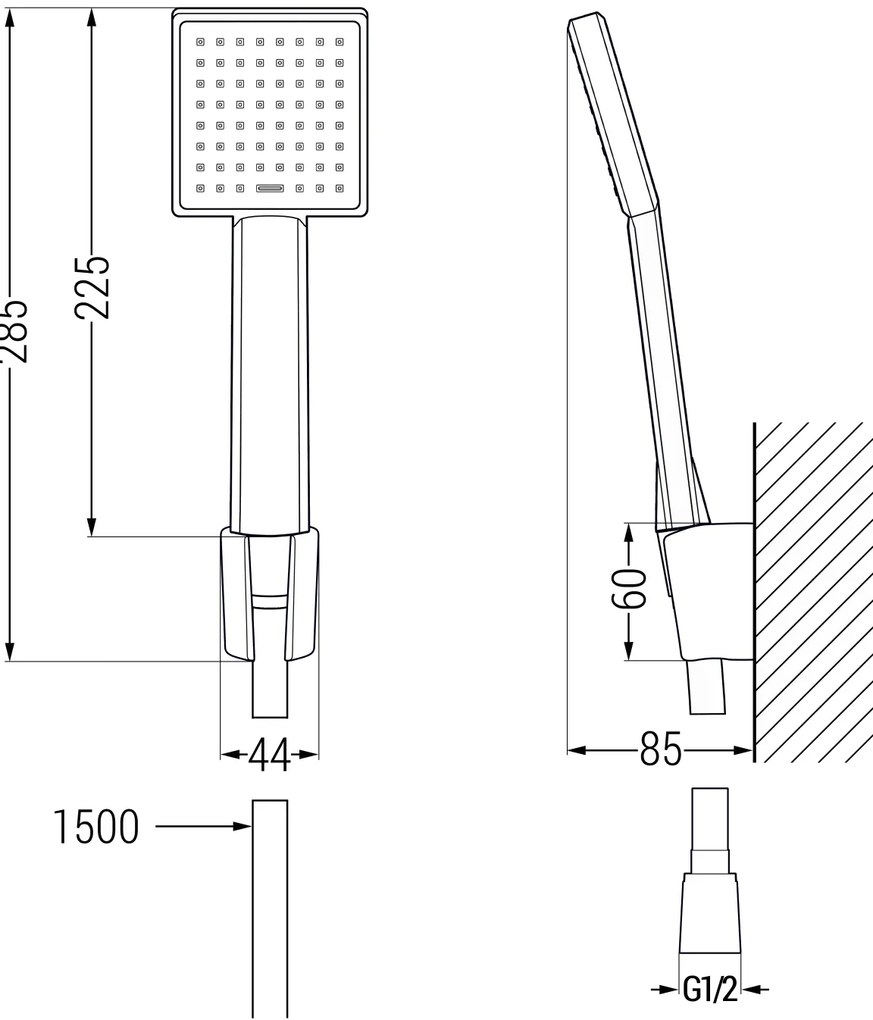 Mexen MINO vaňová sada R45, čierna, 72413R45-70