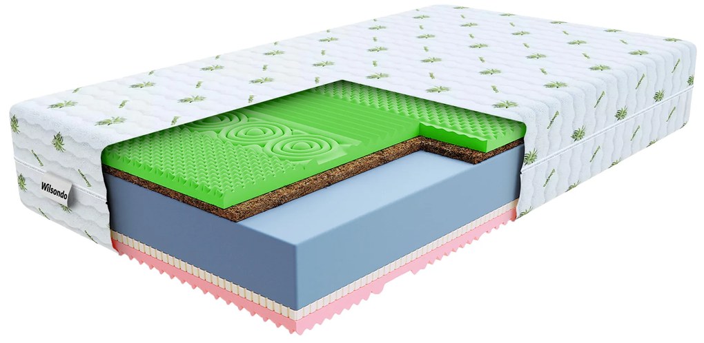 Wilsondo Kokosový matrac Sandra 80x200 Poťah: AloeVera (príplatkový poťah)
