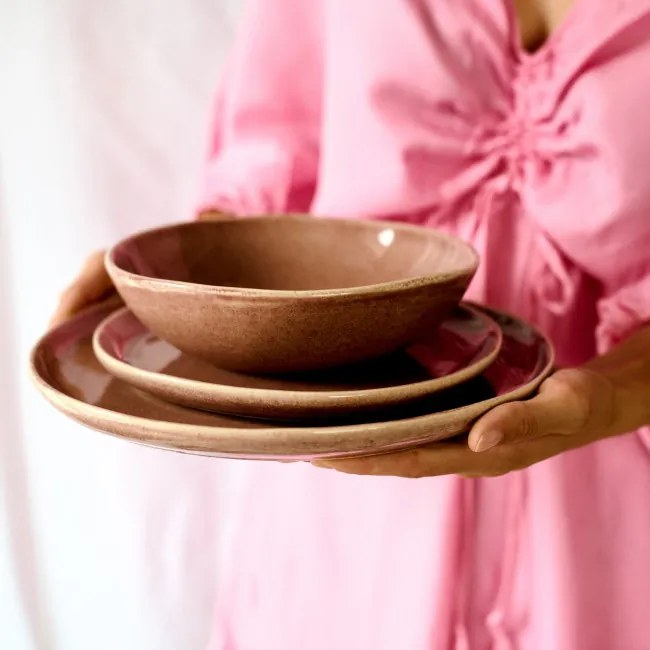 Hlboký tanier MYSTIC ružový 706608