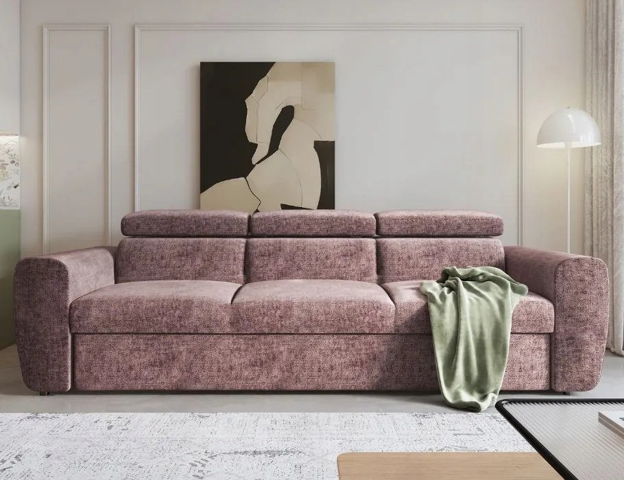 Moderná ružová pohovka Napoli je ideálna do obývačky