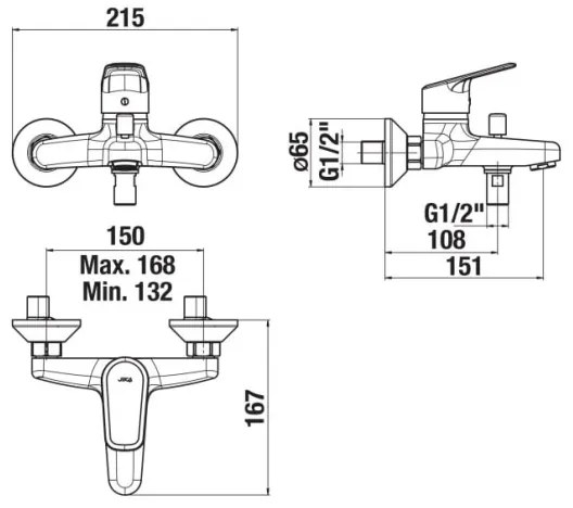 JIKA H3212E70044001 - Vaňová batéria TALAS lesklý chróm