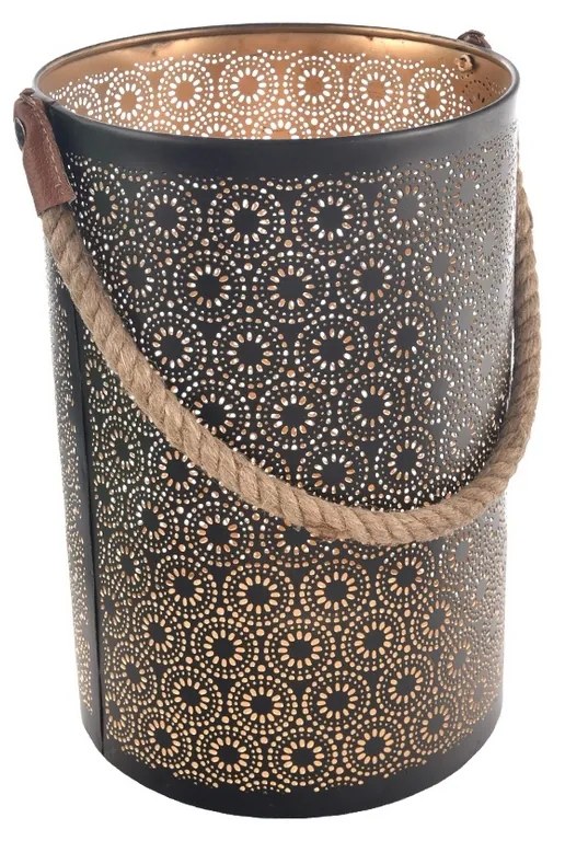 In Decor Kovový svietnik Dot čierna, 20 x 20 x 30 cm, M