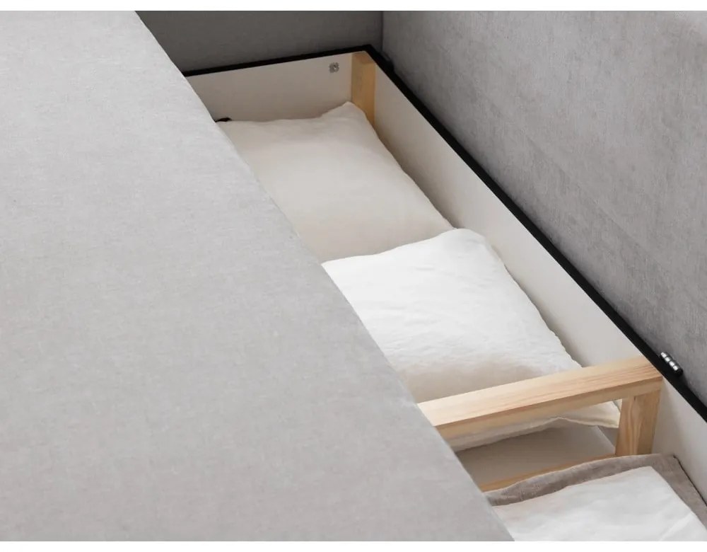 Béžová rozkladacia pohovka s úložným priestorom 231 cm Elen – Micadoni