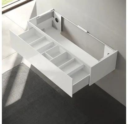 Kúpeľňová skrinka pod umývadlo KEUCO Edition 11 lesklá biela 140 x 35 x 53,5 cm 31361300100