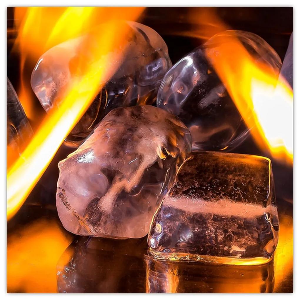 Obraz ľadových kociek v ohni