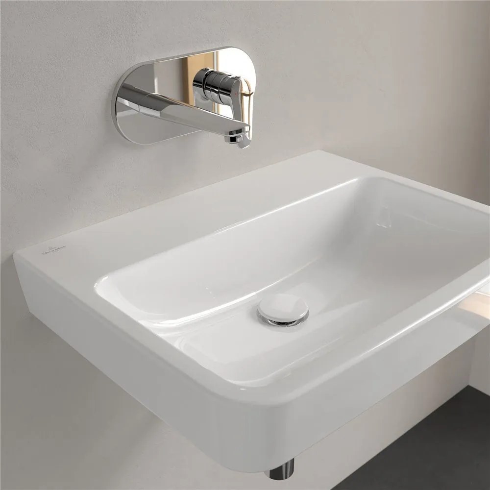 VILLEROY &amp; BOCH O.novo závesné umývadlo bez otvoru (zadná a spodná strana brúsená), bez prepadu, 600 x 460 mm, biela alpská, s povrchom AntiBac a CeramicPlus, 4A416FT2