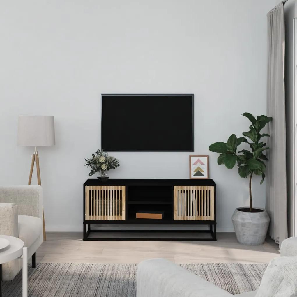TV skrinka čierna 105x30x45 cm kompozitné drevo a železo 352098