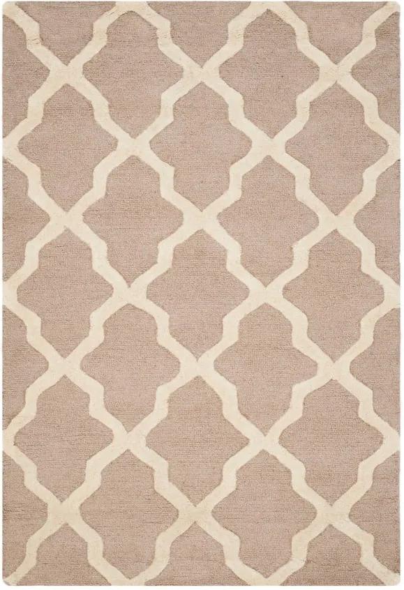 Béžový vlnený koberec Safavieh Ava, 91 × 152 cm