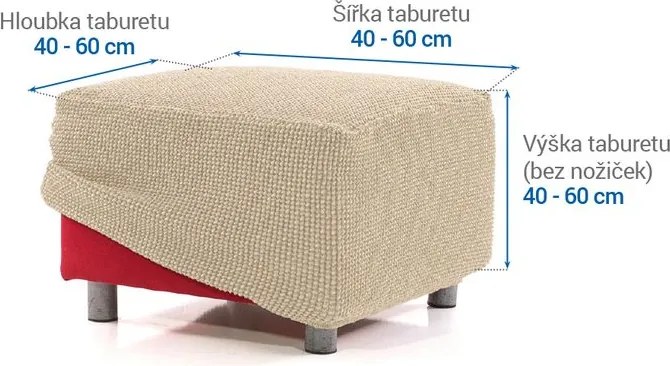 Super strečové poťahy NIAGARA smotanová taburetka (40 - 60 cm)