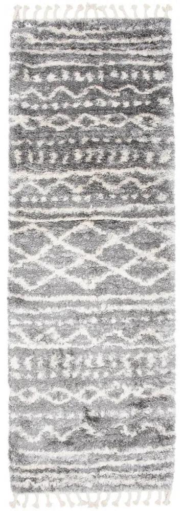 Kusový koberec shaggy Aron sivý atyp 70x250cm