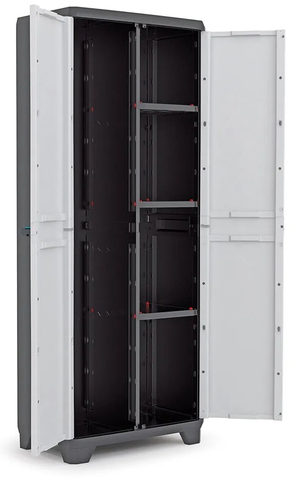 Plastová skriňa delená LINEAR, 3 police, 173x68x39 cm